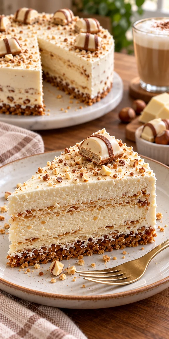 Einfache Weiße Bueno Torte mit Schokolade und Nougatcreme
