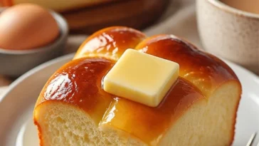 Einfaches Milchbrot ohne Hefe, frisch gebacken und appetitlich angerichtet