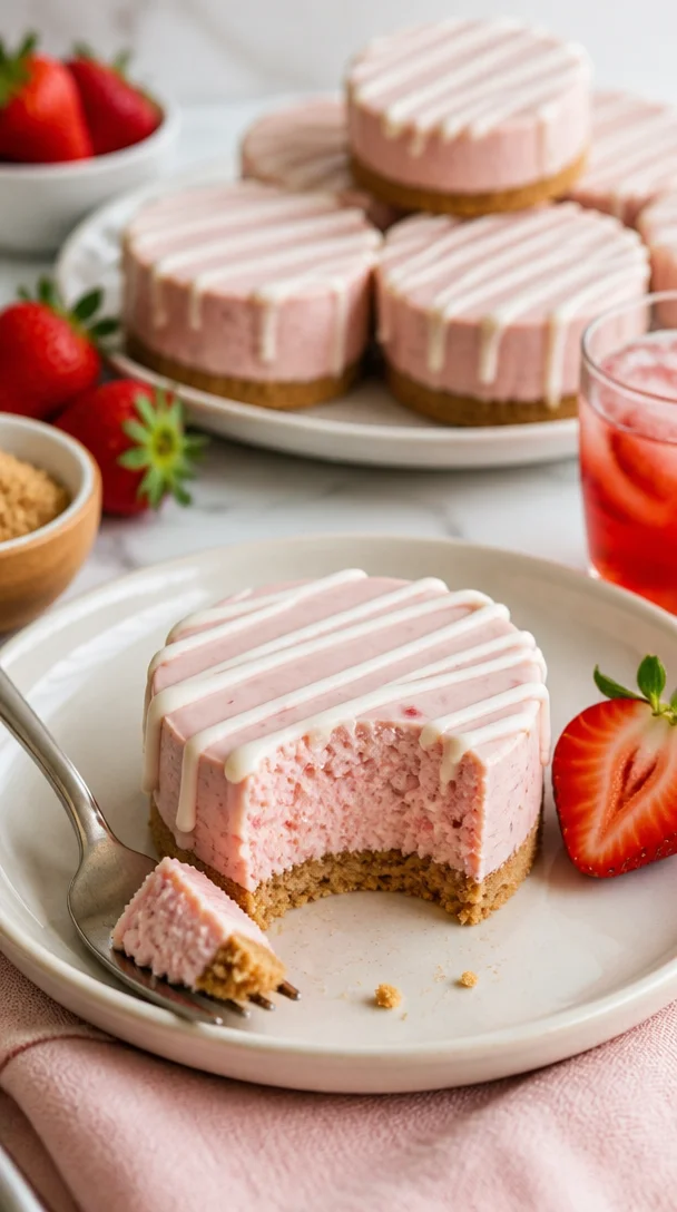 Leckere Erdbeer-Cheesecake-Shortcakes auf einem Teller