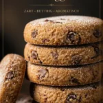 Leckere Espresso-Shortbread-Kekse auf einem weißen Teller