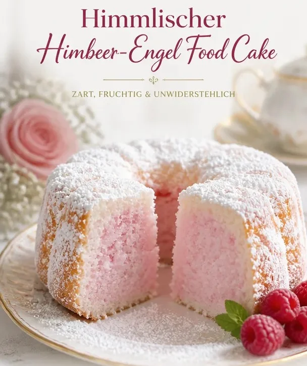 Frischer Himbeere-Engelskuchen als sommerliches Dessert