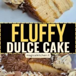 Gebackener Kuchen mit Dulce de Leche und Mascarpone-Creme auf einem Teller.