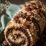 Dekadenter deutscher Schokoladenrührkuchen auf einem Teller serviert