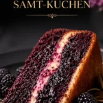 Brombeervelvetkuchen mit saftigen Brombeeren und cremiger Glasur