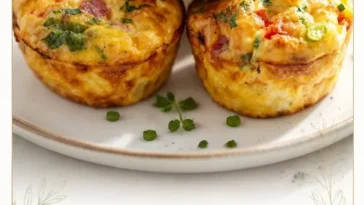 Gesunder Ei-Muffin mit frischen Zutaten und hohem Proteingehalt.