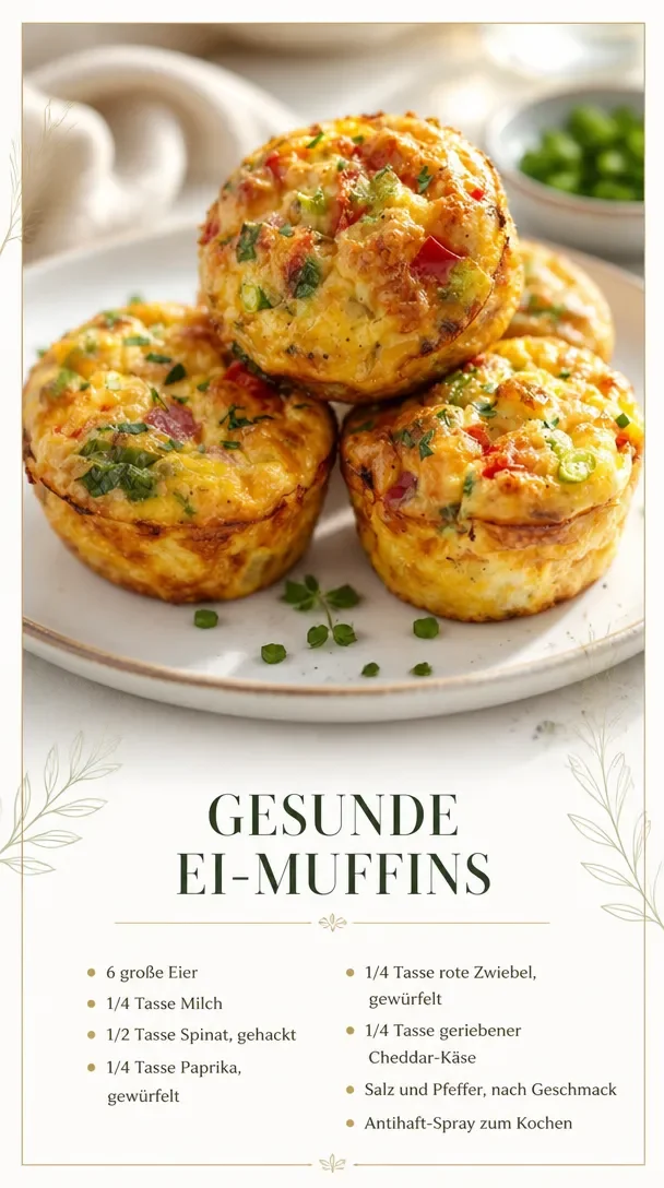 Gesunder Ei-Muffin mit frischen Zutaten und hohem Proteingehalt.