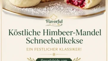 Himbeergefüllte Mandel-Schneeballkekse mit frischen Himbeeren