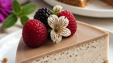 Unwiderstehlicher Earl Grey Mousse Cheesecake mit eleganter Präsentation