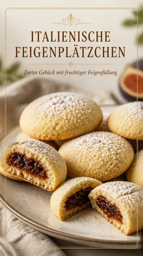 Italienische Feigenkekse (Cuccidati) auf einem Teller, perfekt zum Genießen.