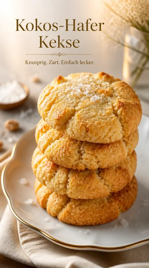 Kauzige Kokoskekse, frisch gebacken und knusprig, perfekt für Naschkatzen.