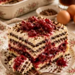 Kirsche Vanille Icebox Kuchen – erfrischendes Dessert mit frischen Kirschen und Vanillecreme