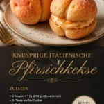 Knusprige italienische Pfirsichkekse auf einem Teller