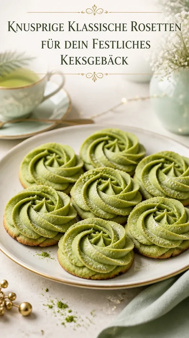 Knusprige klassische Rosetten aus Weihnachtsgebäck für festliche Anlässe