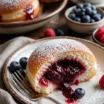 Leckere hausgemachte Marmeladen-Donut-Focaccia, frisch gebacken mit fruchtiger Marmelade