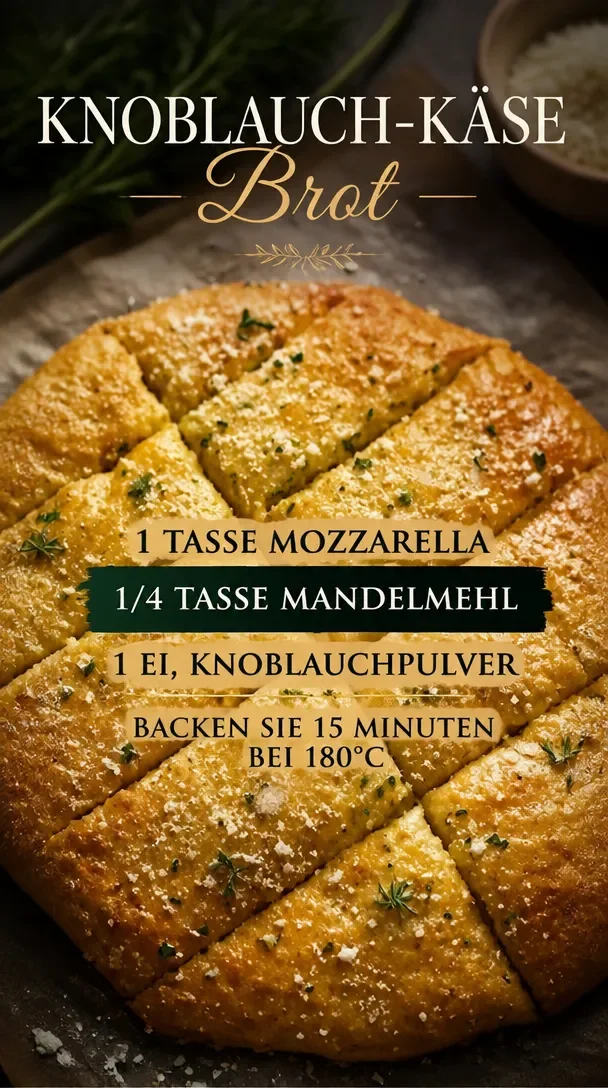 Low-Carb Parmesan-Knoblauch-Cracker auf einem Holzbrett