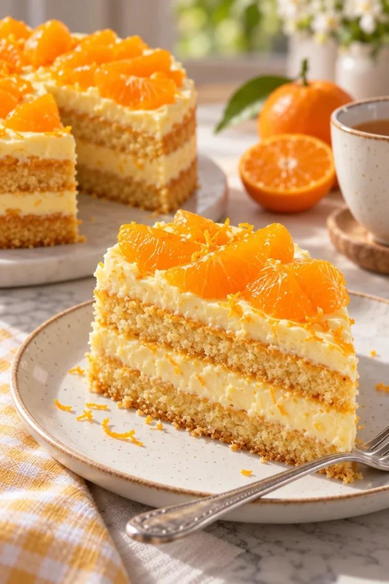 Ein leckerer Mandarinen Kuchen ohne Backen, perfekt für volle Geschmackserlebnisse.