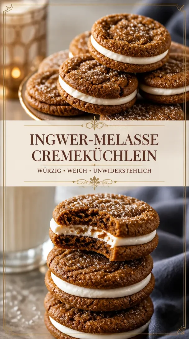 Leckere Melasse-Cremekeks auf einem Tisch mit Tasse Tee
