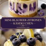 Mini Heidelbeer-Zitronen-Käsekuchen mit frischen Heidelbeeren und Zitronengeschmack