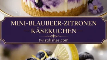 Mini Heidelbeer-Zitronen-Käsekuchen mit frischen Heidelbeeren und Zitronengeschmack