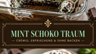 Mint Chip Lush Dessert, cremig und kühl, ganz ohne Backen zubereitet.