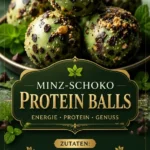 Minz-Schokoladenstückchen Proteinbällchen als gesunde No-Bake Energiebisschen