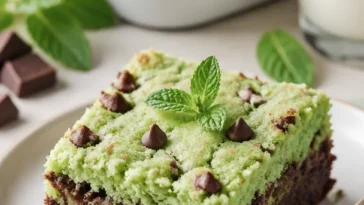Leckere Minze Chip Brookies - Brownies und Kekse vereint mit frischer Minze.