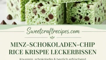 Minze-Schokoladenstückchen Rice Krispie Treats Rezept ohne Backen