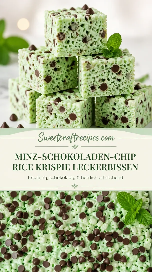 Minze-Schokoladenstückchen Rice Krispie Treats Rezept ohne Backen
