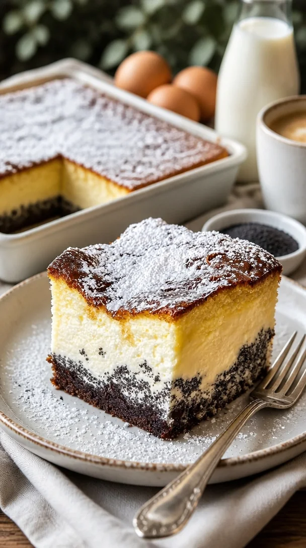 Luftiger Mohn-Topfenkuchen mit Quark und Mohn