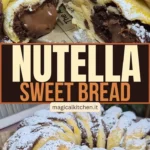 Leckere Nutella Brotrolle mit Schokolade und frischem Brot