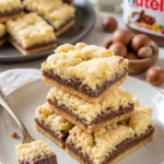 Leckerer Nutella-Kuchenriegel auf einem Teller