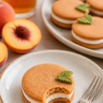 Leckere Orange-Vanille-Sandwichkekse auf einem Teller