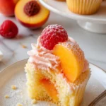 Pfirsich-Bellini-Cupcakes mit frischer Pfirsichglasur