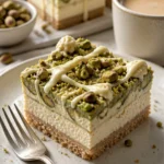 Leckere Pistazien-Dessertbars auf einem Teller serviert