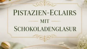 Leckere Pistazien Éclairs auf einem Teller