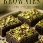 Pistazienwirbel-Brownies mit Schokolade und grünen Pistazien