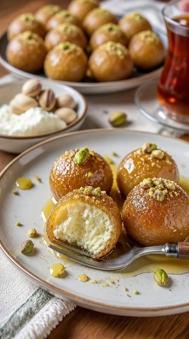 Köstliches Ricotta-Pistazien-Dessert mit frischen Pistazien und cremigem Ricotta.