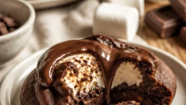 Leckere Rocky Road Kekse mit Schokoladen-Fudge und Nüssen