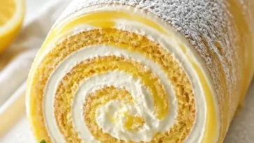 Saftige Zitronencreme-Rolle aus frischen Zitronen für einen erfrischenden Genuss.