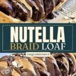 Schokoladenbrot gefüllt mit Nutella auf einem Teller