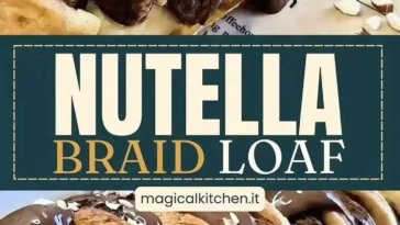 Schokoladenbrot gefüllt mit Nutella auf einem Teller