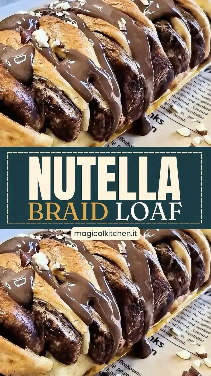 Schokoladenbrot gefüllt mit Nutella auf einem Teller