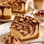 Schokoladiger Haselnuss-Schoko-Cheesecake mit Nüssen und einem cremigen Belag