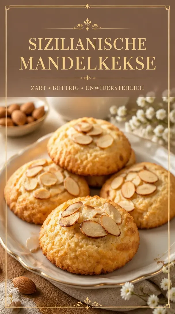 Sizilianische Mandelkekse auf einem Teller serviert