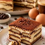 Tiramisu Schoko Käsekuchen mit Schokoladensauce und Kaffeegeschmack, perfekt für Desserts.