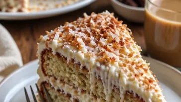 Ultimatives weißes deutsches Schokoladenkuchen-Rezept mit Käsekuchenwirbel