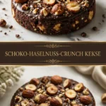 Leckere Schokoladen-Haselnuss-Crunch-Kekse auf einem Teller