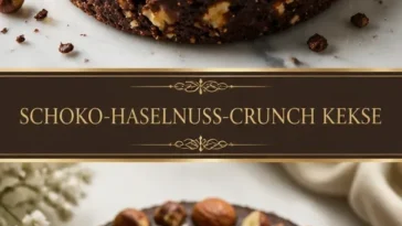 Leckere Schokoladen-Haselnuss-Crunch-Kekse auf einem Teller