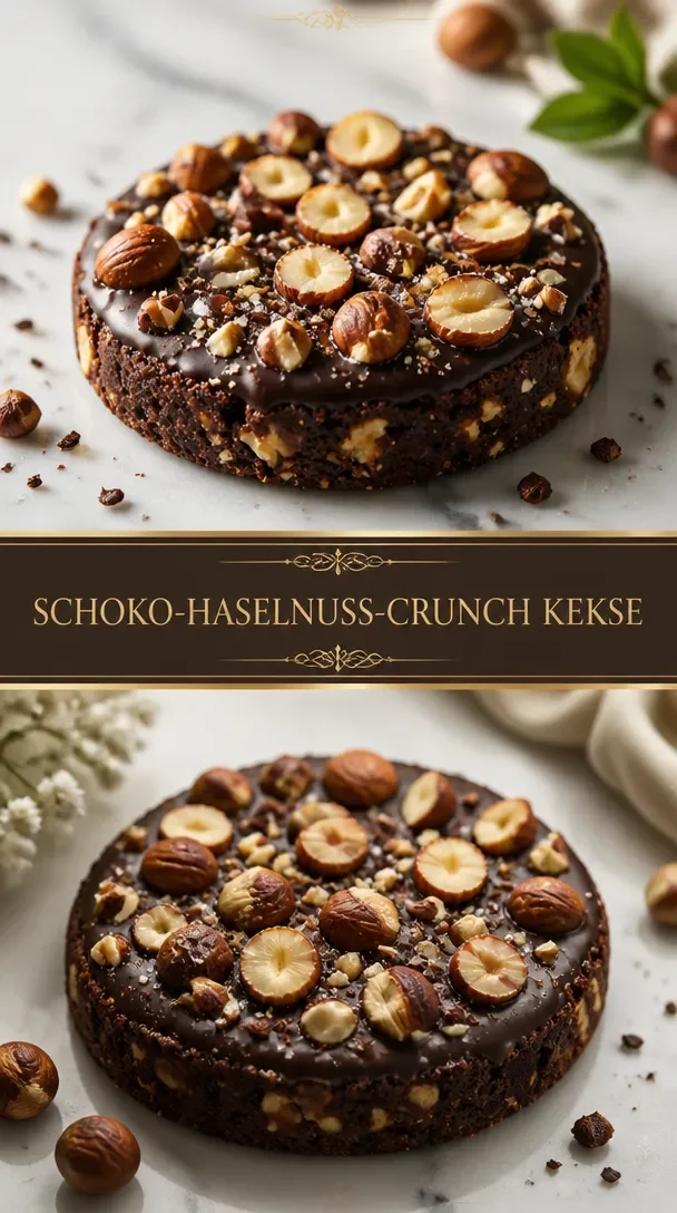 Leckere Schokoladen-Haselnuss-Crunch-Kekse auf einem Teller
