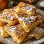 Warme, knusprige Apfelbeignets mit Zimtzucker auf einem Teller serviert